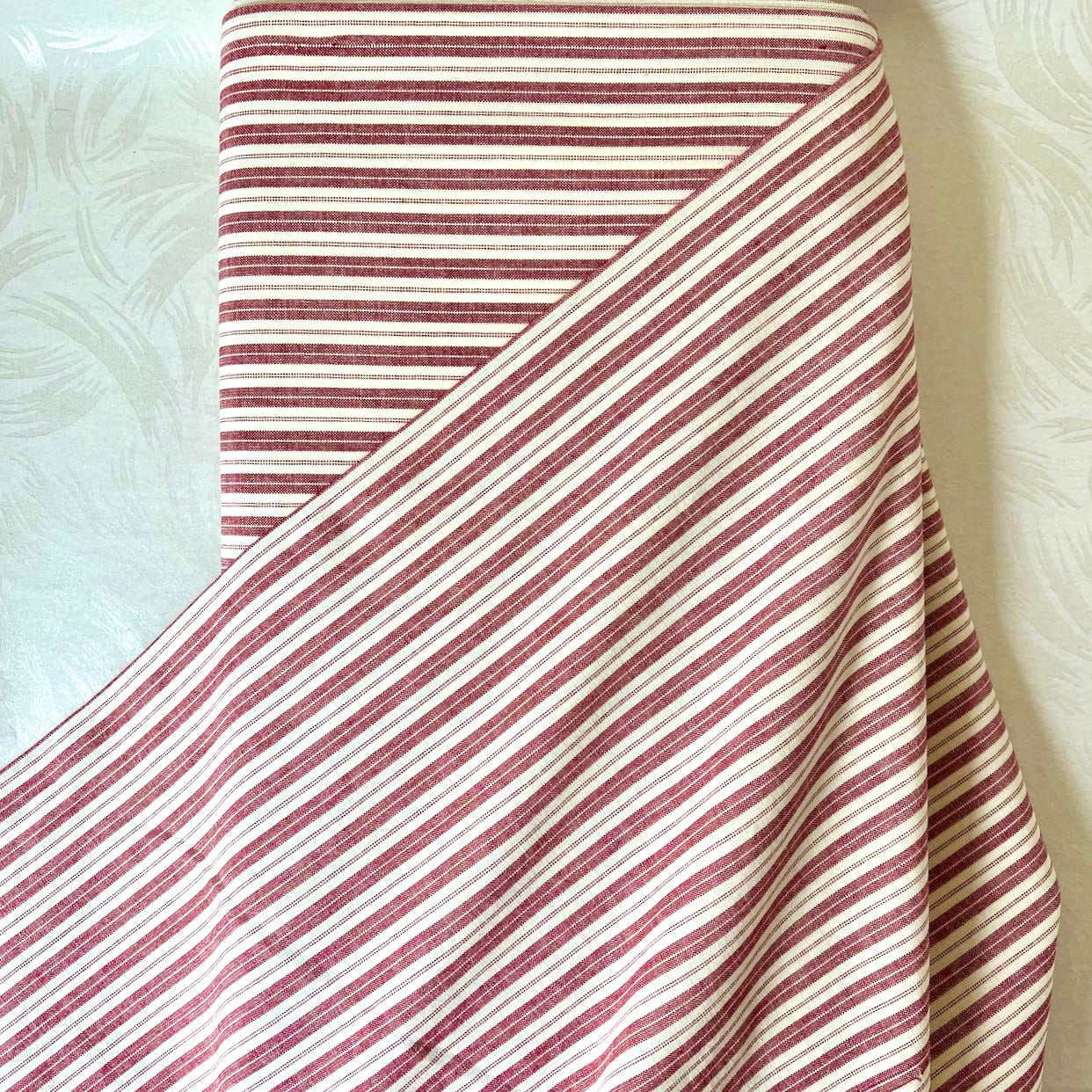 Red Stripes Homespun Fabric – Rose Mille